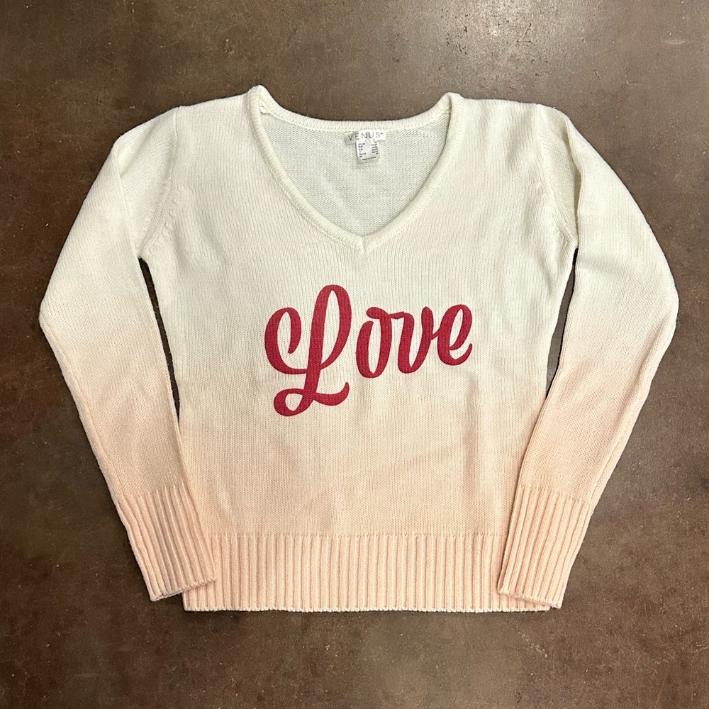 NWT Ombré V-neck LOVE Sweater from Venus size XS